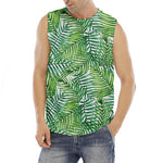 Exotic Tropical Leaf Pattern Print Men's Fitness Tank Top