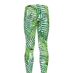 Exotic Tropical Leaf Pattern Print Men's leggings
