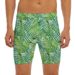 Exotic Tropical Leaf Pattern Print Men's Long Boxer Briefs