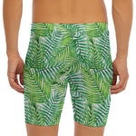 Exotic Tropical Leaf Pattern Print Men's Long Boxer Briefs