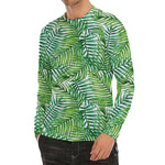 Exotic Tropical Leaf Pattern Print Men's Long Sleeve Rash Guard