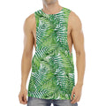 Exotic Tropical Leaf Pattern Print Men's Muscle Tank Top