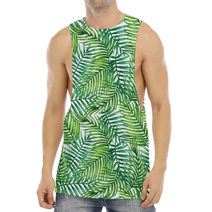 Exotic Tropical Leaf Pattern Print Men's Muscle Tank Top