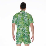 Exotic Tropical Leaf Pattern Print Men's Rompers