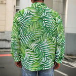 Exotic Tropical Leaf Pattern Print Men's Shirt Jacket