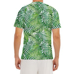 Exotic Tropical Leaf Pattern Print Men's Short Sleeve Rash Guard