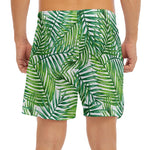 Exotic Tropical Leaf Pattern Print Men's Split Running Shorts