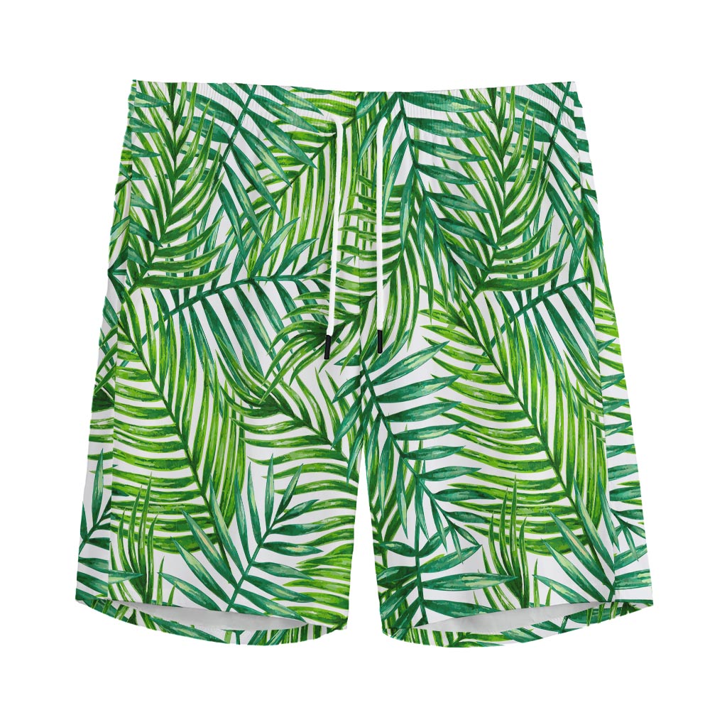 Exotic Tropical Leaf Pattern Print Men's Sports Shorts