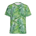 Exotic Tropical Leaf Pattern Print Men's Athletic T-Shirt