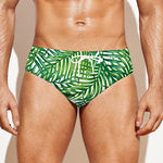 Exotic Tropical Leaf Pattern Print Men's Swim Briefs