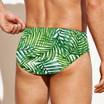 Exotic Tropical Leaf Pattern Print Men's Swim Briefs