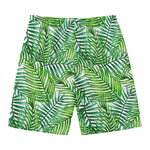 Exotic Tropical Leaf Pattern Print Men's Swim Trunks