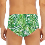 Exotic Tropical Leaf Pattern Print Men's Triangle Swim Briefs