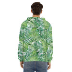 Exotic Tropical Leaf Pattern Print Men's Velvet Pullover Hoodie