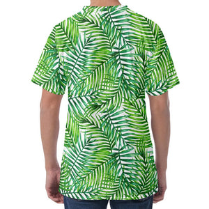 Exotic Tropical Leaf Pattern Print Men's Velvet T-Shirt