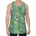 Exotic Tropical Leaf Pattern Print Men's Velvet Tank Top