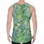 Exotic Tropical Leaf Pattern Print Men's Velvet Tank Top