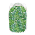 Exotic Tropical Leaf Pattern Print Mesh Laundry Hamper