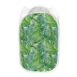 Exotic Tropical Leaf Pattern Print Mesh Laundry Hamper