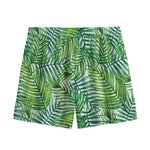 Exotic Tropical Leaf Pattern Print Mesh Shorts