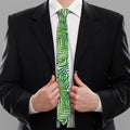 Exotic Tropical Leaf Pattern Print Necktie