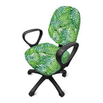 Exotic Tropical Leaf Pattern Print Office Chair Cover