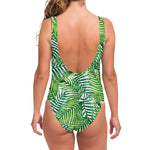 Exotic Tropical Leaf Pattern Print One Piece Swimsuit