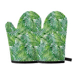 Exotic Tropical Leaf Pattern Print Oven Mitts