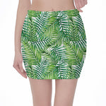 Exotic Tropical Leaf Pattern Print Pencil Mini Skirt