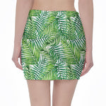 Exotic Tropical Leaf Pattern Print Pencil Mini Skirt