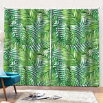 Exotic Tropical Leaf Pattern Print Pencil Pleat Curtains
