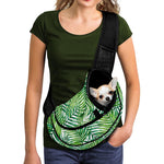 Exotic Tropical Leaf Pattern Print Pet Sling Carrier