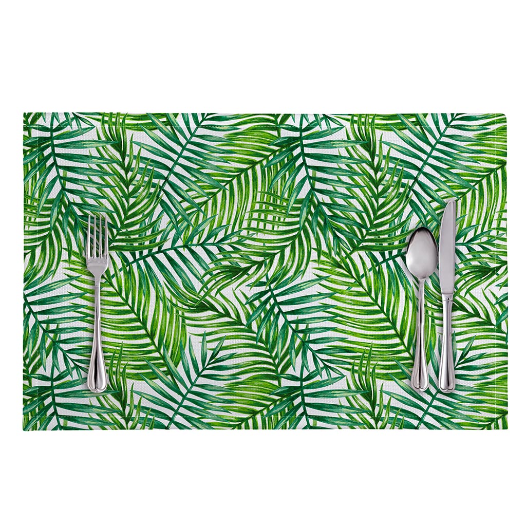 Exotic Tropical Leaf Pattern Print Placemat