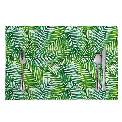 Exotic Tropical Leaf Pattern Print Placemat