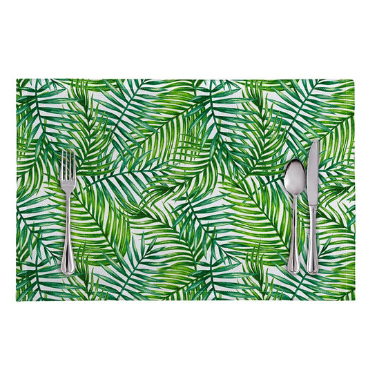 Exotic Tropical Leaf Pattern Print Placemat