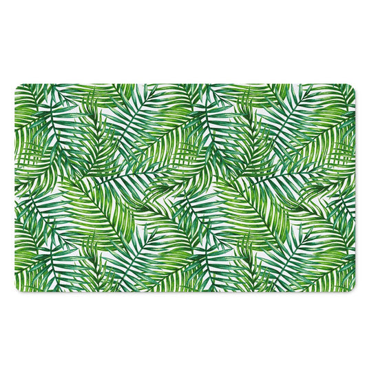 Exotic Tropical Leaf Pattern Print Polyester Doormat