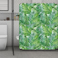 Exotic Tropical Leaf Pattern Print Polyester Shower Curtain