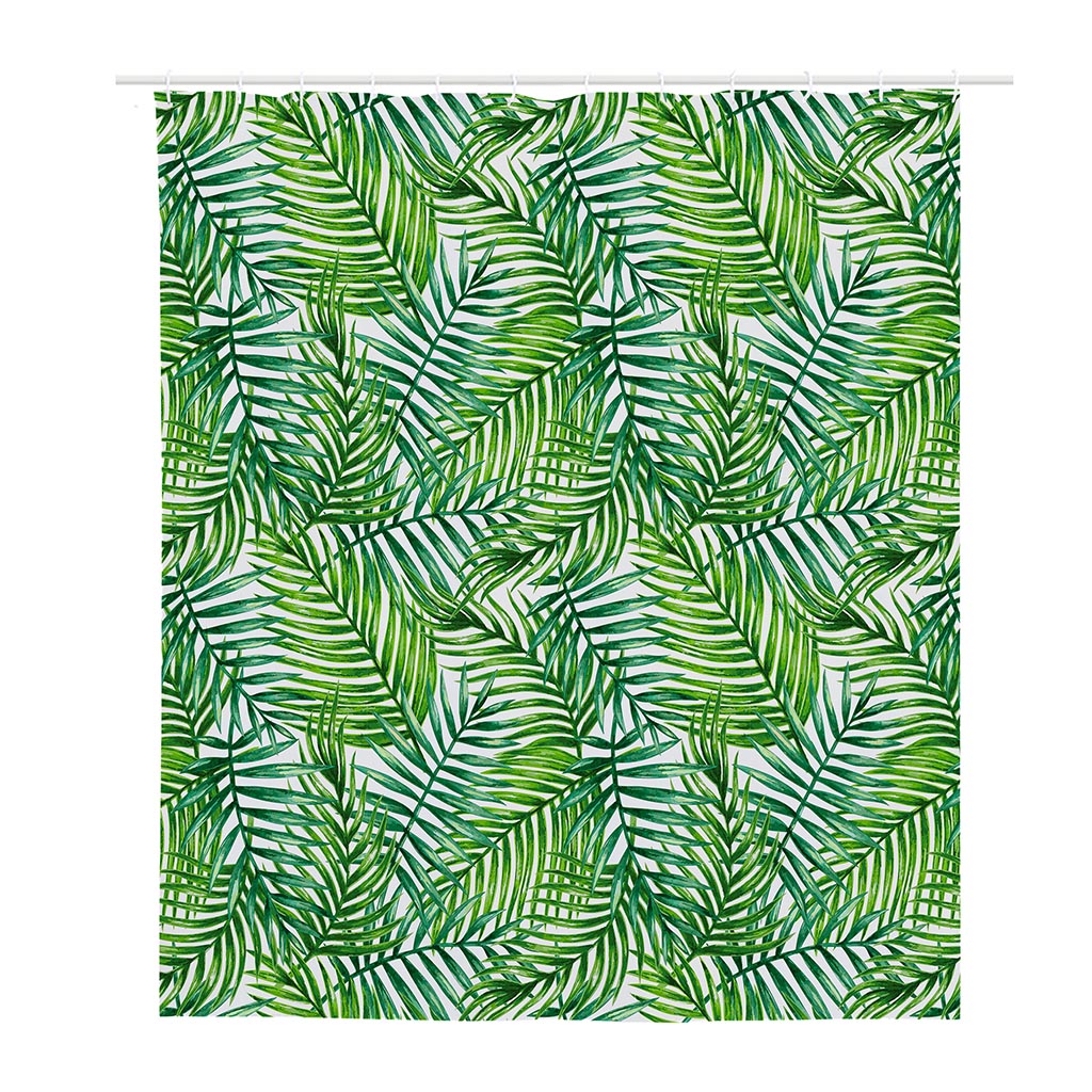 Exotic Tropical Leaf Pattern Print Polyester Shower Curtain