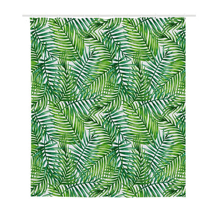 Exotic Tropical Leaf Pattern Print Polyester Shower Curtain