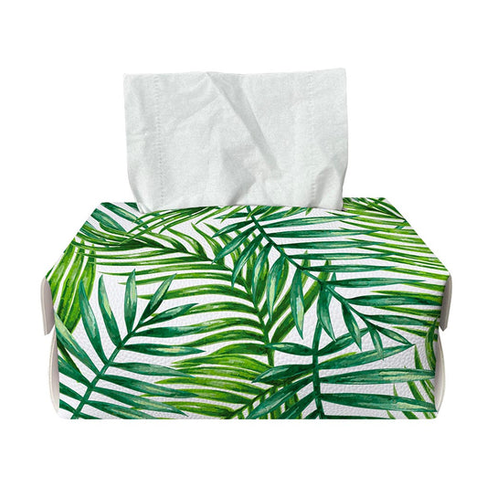 Exotic Tropical Leaf Pattern Print Rectangle Tissue Box Cover