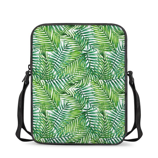 Exotic Tropical Leaf Pattern Print Rectangular Crossbody Bag