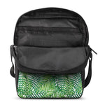 Exotic Tropical Leaf Pattern Print Rectangular Crossbody Bag