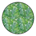 Exotic Tropical Leaf Pattern Print Round Floor Mat