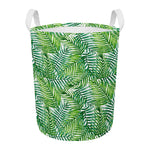 Exotic Tropical Leaf Pattern Print Round Laundry Basket