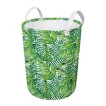 Exotic Tropical Leaf Pattern Print Round Laundry Basket
