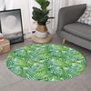 Exotic Tropical Leaf Pattern Print Round Rug