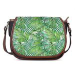 Exotic Tropical Leaf Pattern Print Saddle Bag