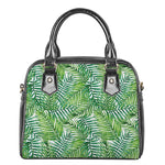 Exotic Tropical Leaf Pattern Print Shoulder Handbag