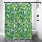 Exotic Tropical Leaf Pattern Print Shower Curtain