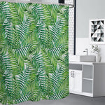 Exotic Tropical Leaf Pattern Print Shower Curtain